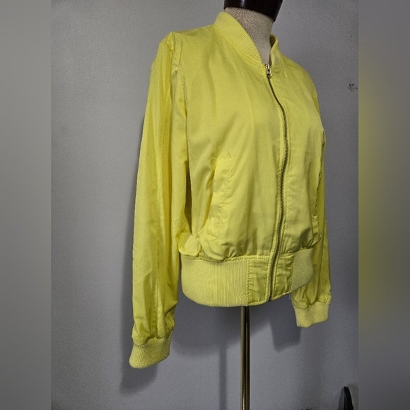 Anrhropologie HEI HEI Women's Yellow Bomber Jacket. size Medium - Picture 2 of 16